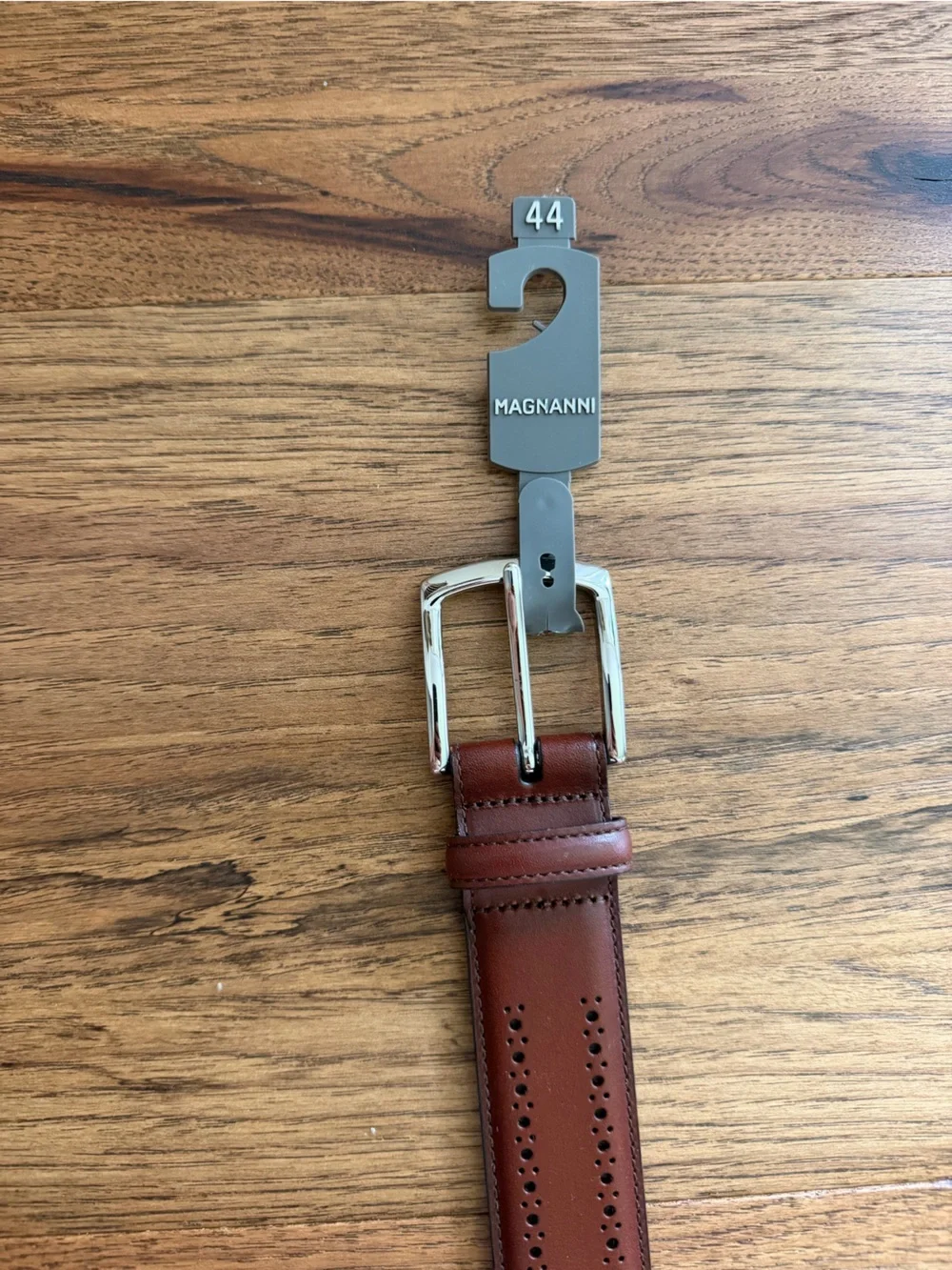 New Allen Edmonds Men's Manistee Brown‎ Perforated Leather Dress Belt Sz 44